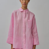 Friday Linen Shirt in Strawberry Milk