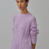 Bridget Chunky Cable-Knit Jumper in Ube