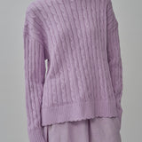 Bridget Chunky Cable-Knit Jumper in Ube