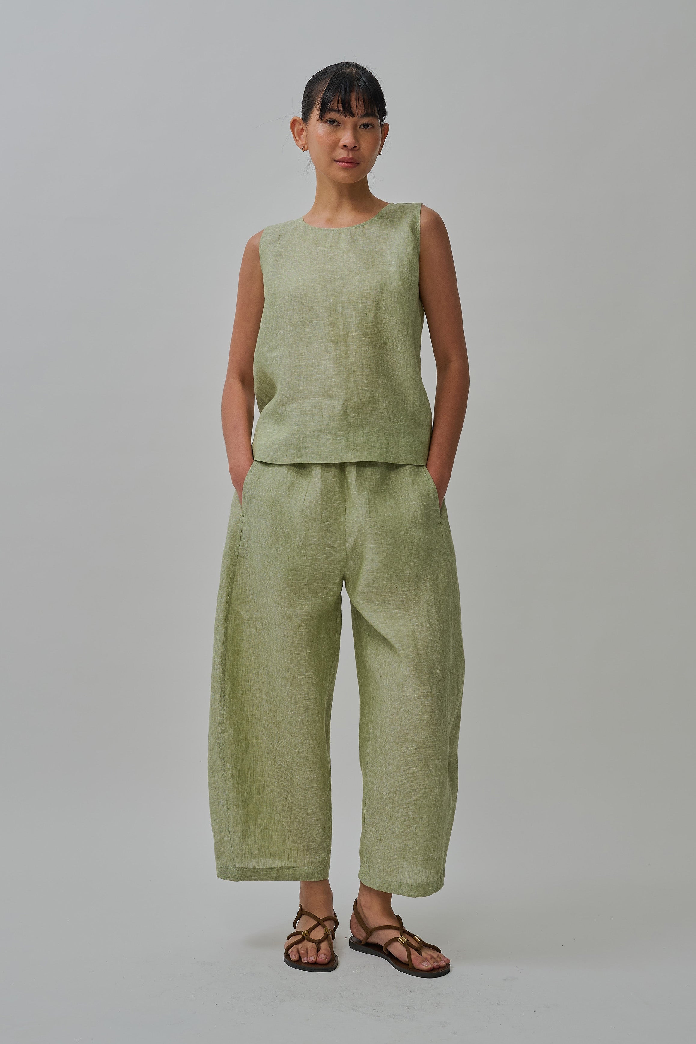 Sculptor Linen Pants in Melon