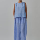 Midtown Linen Top in Bluebell