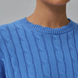 Bridget Chunky Cable-Knit Jumper in Cerulean