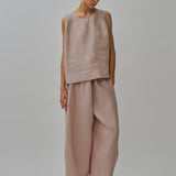 Midtown Linen Top in Peach
