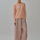 Iris Cable-Knit Cardigan in Cantaloupe