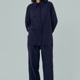 Friday Broderie Trousers in Navy