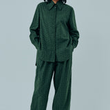 Friday Broderie Trousers in Emerald