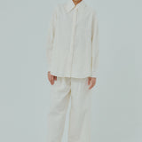 Friday Broderie Trousers in Cream