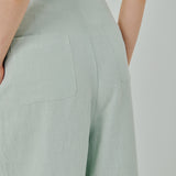 Modern Wrap Linen Trousers in Mint