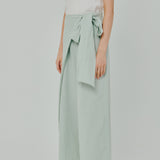 Modern Wrap Linen Trousers in Mint