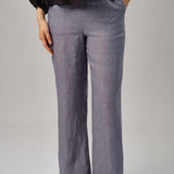 Avenue Linen Pants in Steel Blue