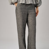 Avenue Linen Pants in Charcoal