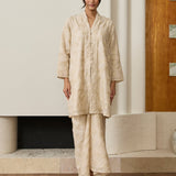 Amelie Ramie Long Kebaya Top in Buttercream