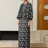 Asha Ramie Skirt in Violet Floral