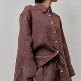 Sculptor Linen Pants in Plum