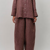 Sculptor Linen Pants in Plum