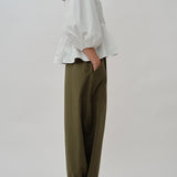 Claudia Poplin Blouse in White