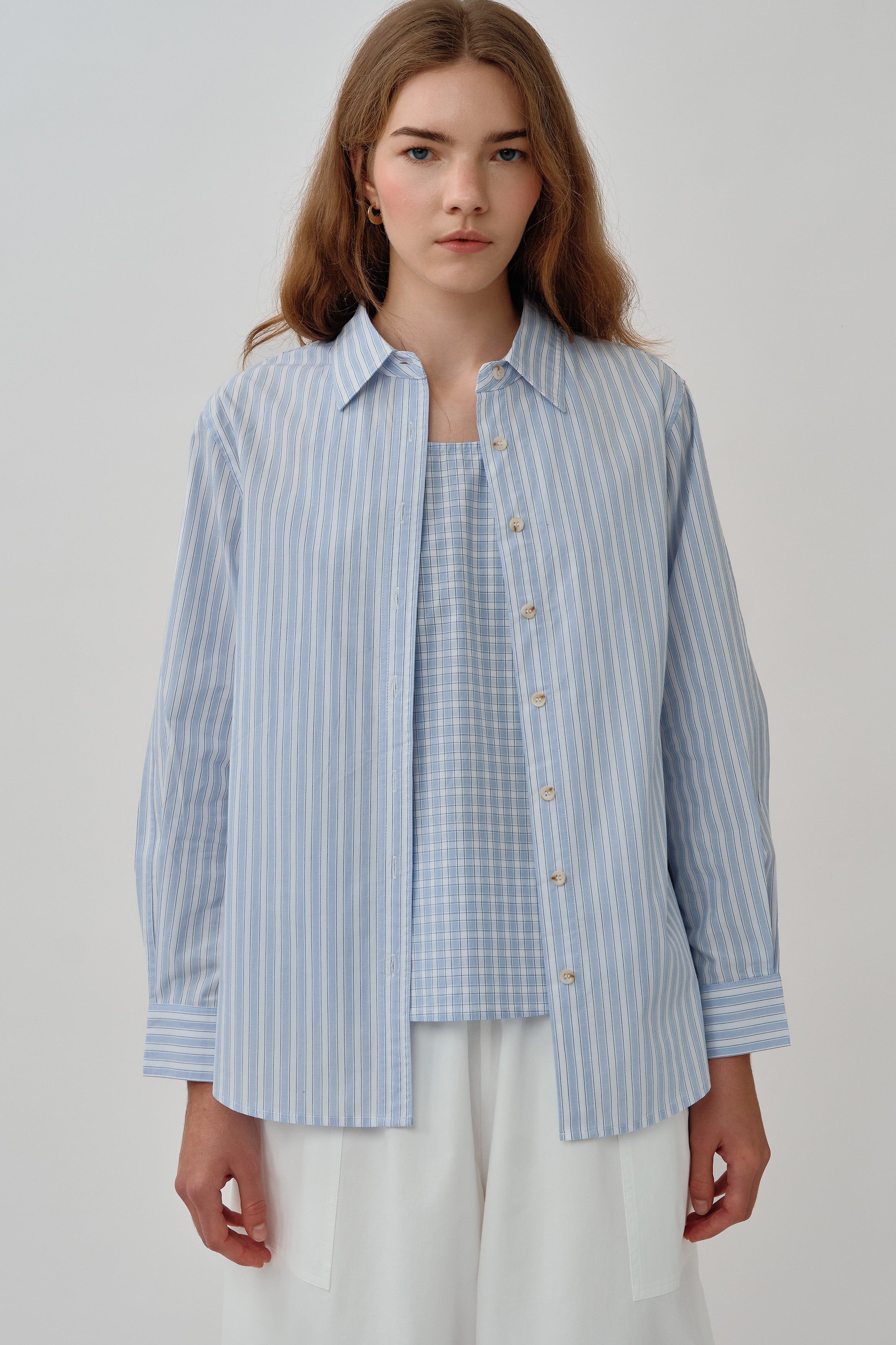 Shift Shirt Set in Blue Squared