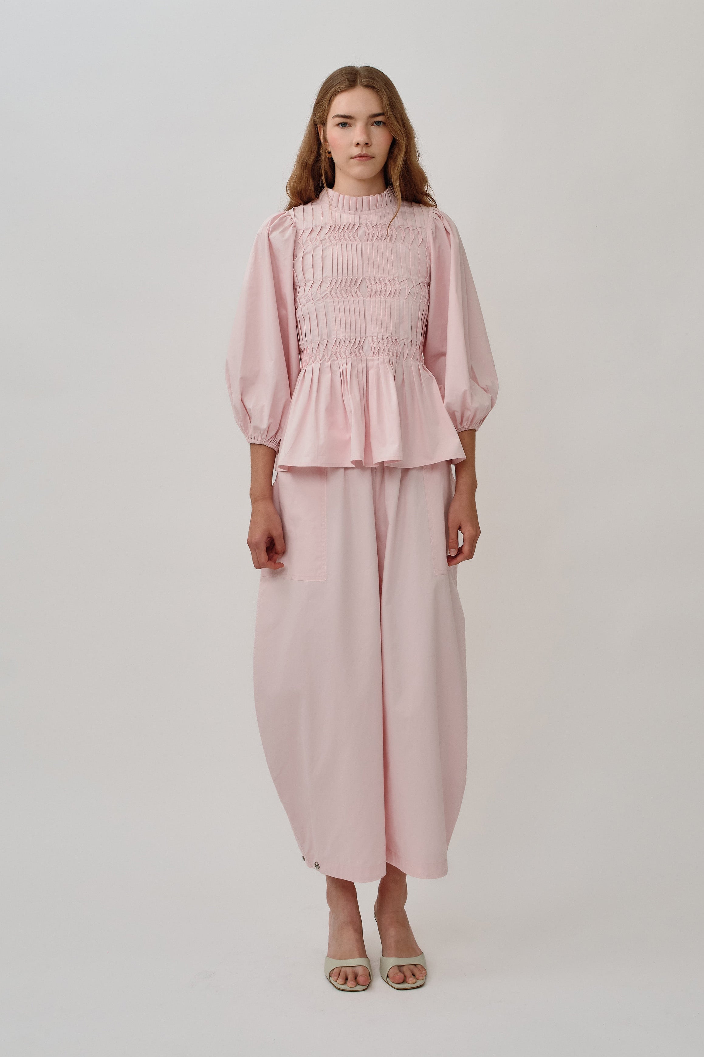 Claudia Poplin Blouse in Pink