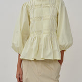 Claudia Poplin Blouse in Yellow