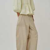 Utility Twill Barrel Pants in Beige