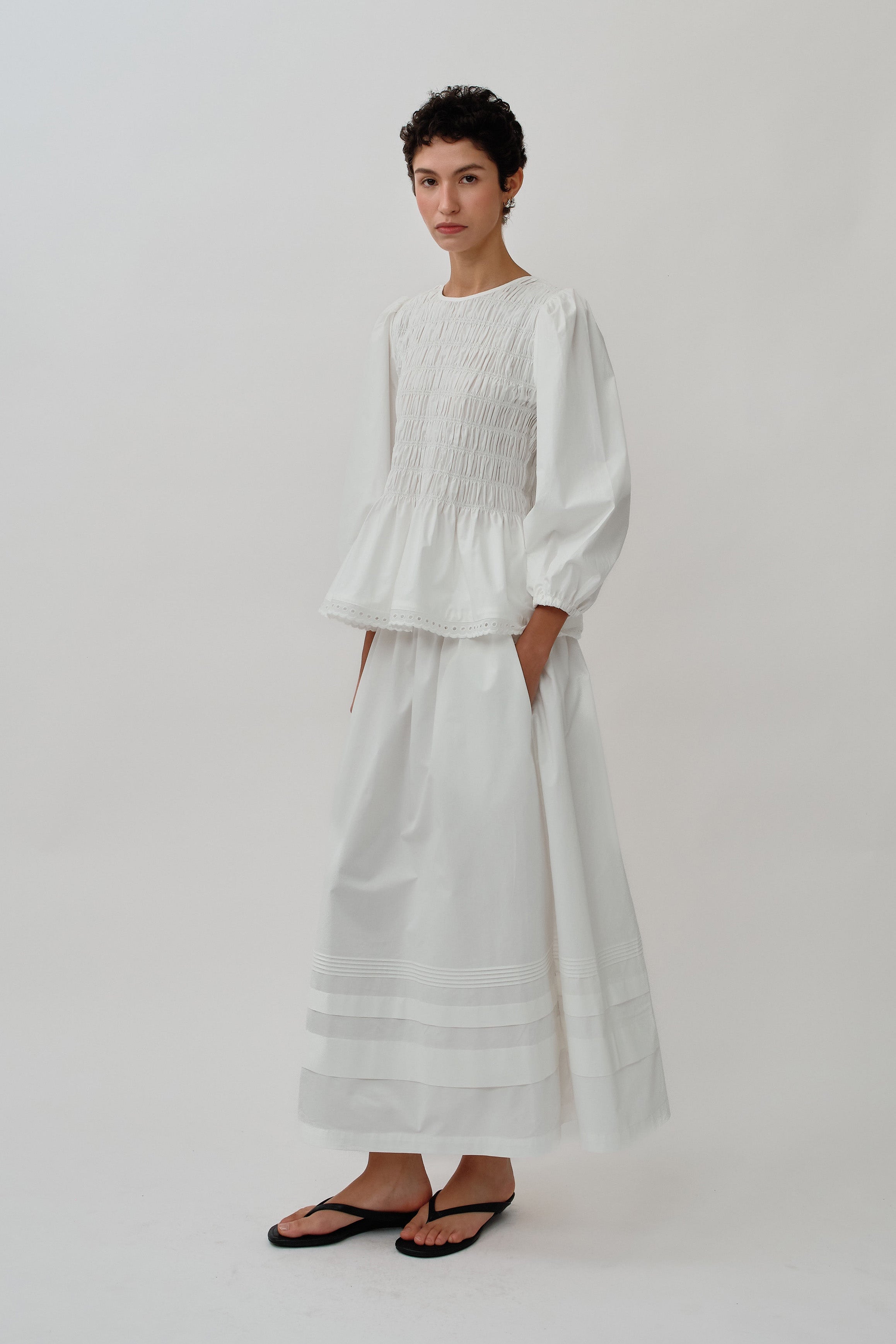 Escapade Pleated Skirt in White